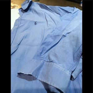 Mens blue button down ralph lauren size 17.5 34-35